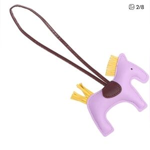 Rodeo Horse Bag Charm Purple with Yellow and Brown Accents